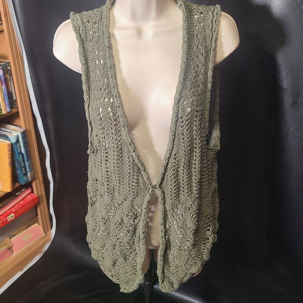 Vintage 90s Old Navy Forest Green Knit vest size L